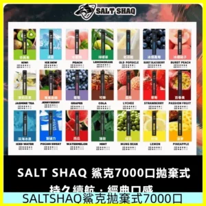 SALT SHAQ 鯊克 7000 Puffs拋棄式電子煙#超長續航#